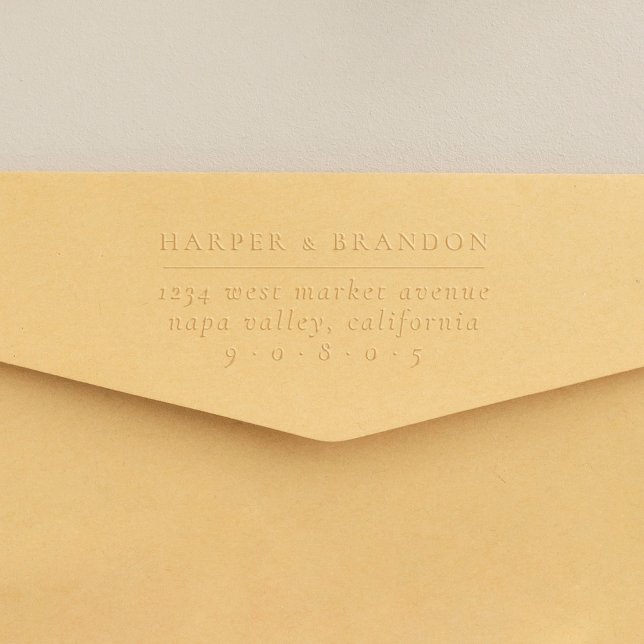Chic Minimalist Typography Wedding Return Address Embosser (Creator Uploaded)