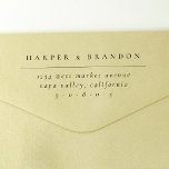 Chic Minimalist Typography Wedding Return Address Self-inking Stamp<br><div class="desc">Create the perfect return address self-inking rubber stamp for your wedding mail, with this easy-to-use template! Featuring a chic minimalist typography with your name in an elegant serif font and your return address in italics. To customize this design, simply click on "Personalize this template" and start adding your own details....</div>