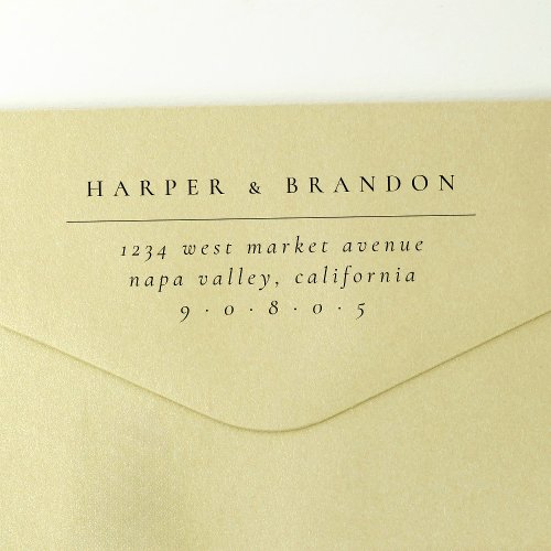 Chic Minimalist Typography Wedding Return Address Self_inking Stamp