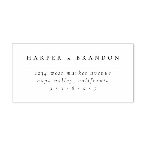 Chic Minimalist Typography Wedding Return Address Self_inking Stamp