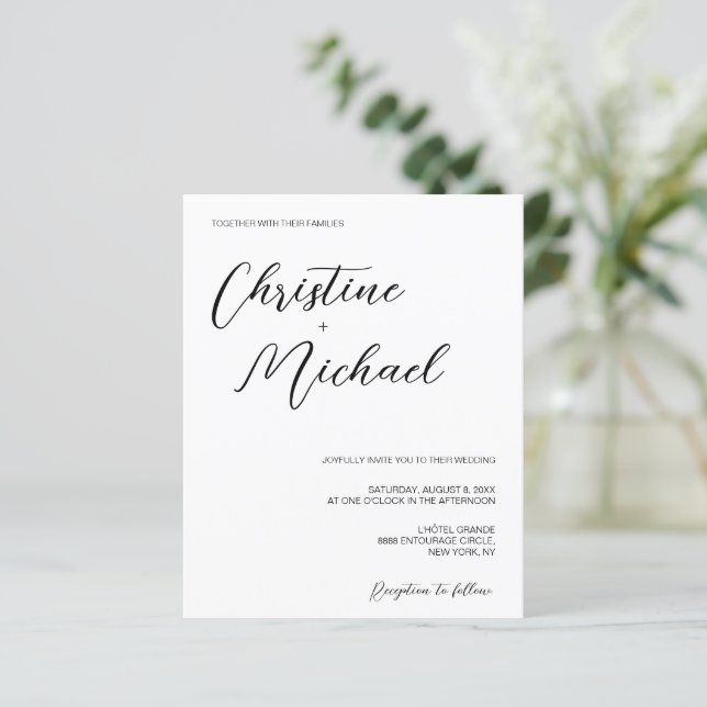 Chic Minimalist Wedding Black White Simple (Standing Front)