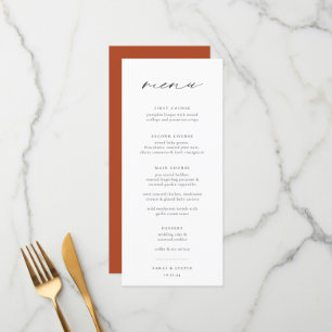 Chic Minimalist Wedding Menu