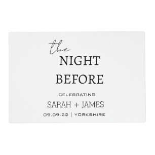 Chic Minimalist White the Night Before Wedding  Placemat