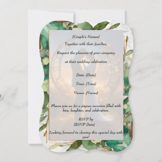 Chic Minimalistic Green-ish Wedding Invitations