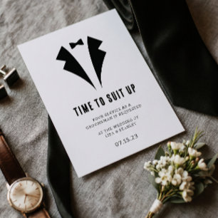 Chic Minimalistic Groomsman Proposal Card