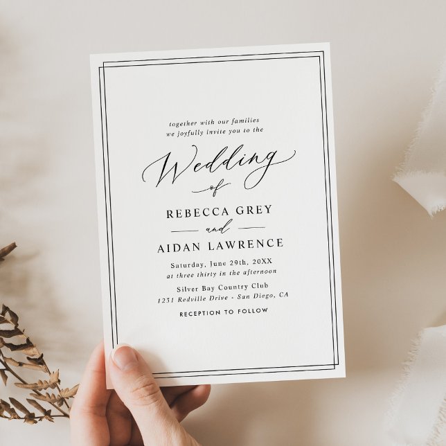 Chic Minimalistic Modern Script Wedding Invitation (Creator Uploaded)