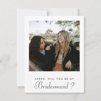 Chic Minimalistic Will You Be My Bridesmaid Photo