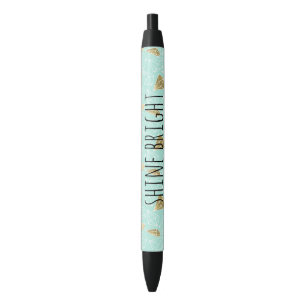 Chic Mint and Gold Diamonds Shine Bright Pen