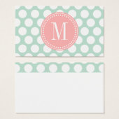 Chic Mint & Blush Pink Big Dots Monogrammed (Front & Back)