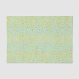 Chic mint faux gold glitter cheetah print monogram tissue paper