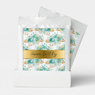 Chic Mint Glam Gold Floral Wedding Margarita Drink Mix