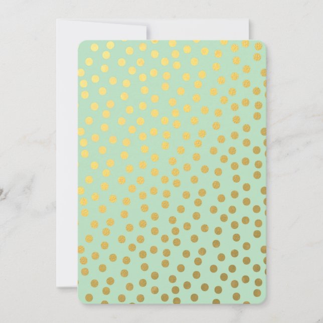 Chic Mint Gold Dots Baby Shower Invitation (Front)