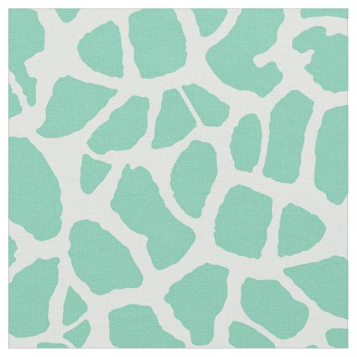 Chic Mint Green Giraffe Print Girly Animal Pattern Fabric | Zazzle