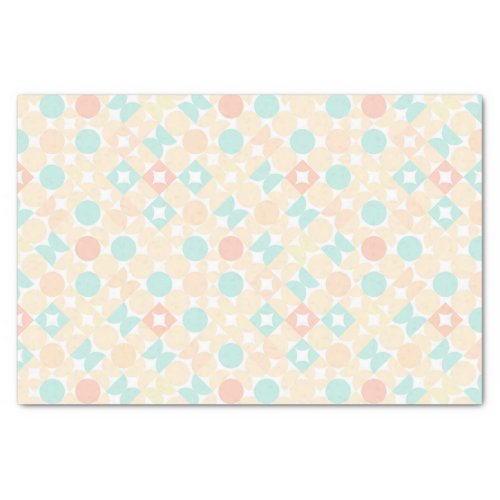 Chic Mint Green Pastel Coral Circles Art Pattern Tissue Paper