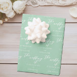 Chic Mint Green Personalized Wedding Wrapping Paper Sheets<br><div class="desc">This soft mint green wedding wrapping paper features chic white script for a sweet spring outdoor ceremony. Simple typography on a tranquil solid pastel green gift wrap sheet for a garden venue.</div>
