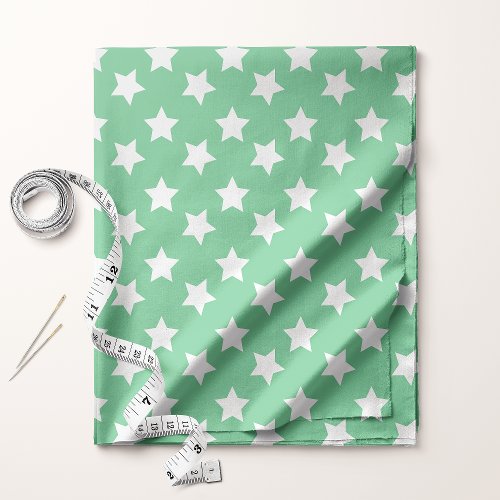 Chic Mint Green Stars Space Pattern Fabric