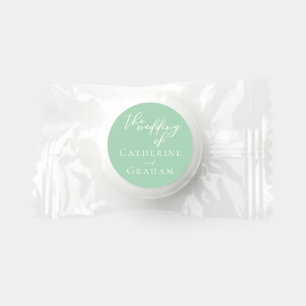 Chic Mint Green White Personalized Wedding Life Saver® Mints