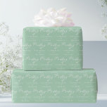 Chic Mint Green White Personalized Wedding Wrapping Paper<br><div class="desc">This soft mint green wedding wrapping paper features chic white script for a sweet spring outdoor ceremony. Simple typography on a tranquil solid pastel green gift wrap for a garden venue.</div>