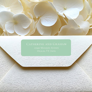 Chic Mint Green White Wedding Return Address Label