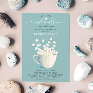 Chic Mint Marshmallow Baby Shower Invitation