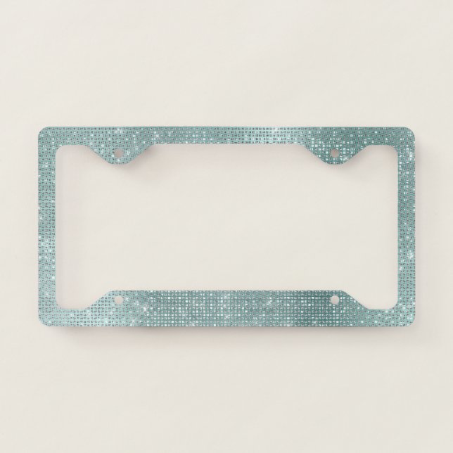 Chic Mint Sparkle License Plate Frame (Front)