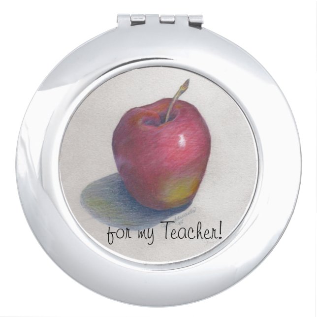 CHIC MIRROR COMPACT_"for my Teacher!" APPLE DESIGN (Front)