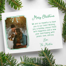 Chic Mistletoe & Bow Custom Family Photo Christmas