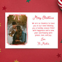 Chic Mistletoe & Bow Custom Family Photo Christmas