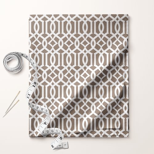 Chic Mocha Brown Trellis Lattice Pattern Fabric