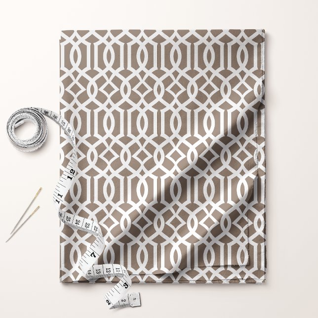 Chic Mocha Brown Trellis Lattice Pattern Fabric (Creator Uploaded)