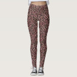Chic mocha mousse, pink and black Leopard Print Leggings<br><div class="desc">Chic leggings with a trendy leopard print in pink and black on a mocha mousse backdrop.</div>