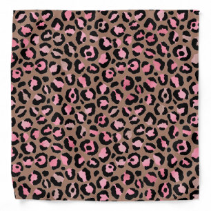 Chic Mocha mousse pink Leopard Print Bandana