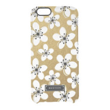 Chic Mod Gold Cherry Flowers