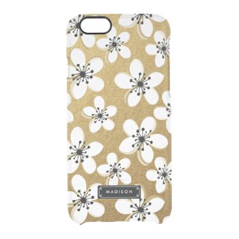 Chic Mod Gold Cherry Flowers Clear Iphone 6/6s Case by Jujulili at Zazzle