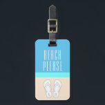 Chic Modern Abstract Beach Please Monogram Travel Luggage Tag<br><div class="desc">Beach Please Modern Abstract Color Block Monogram Travel Luggage Tags - All text can be changed or deleted. This template provides plenty of options to customize contact info on back to suit your preferences. Elegant & minimalist sand, sea, and sky coastal inspired design features a pair of simple monogrammed flip-flops...</div>