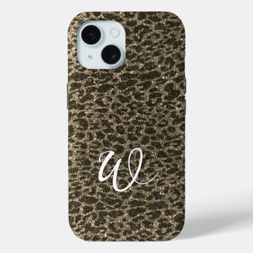 Chic Modern Animal Print Glitter Glam Glamorous    iPhone 15 Case