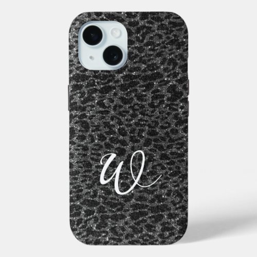 Chic Modern Animal Print Glitter Glam Glamorous    iPhone 15 Case
