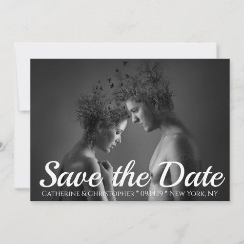 Chic Modern Artistic Save the Date Photo Wedding