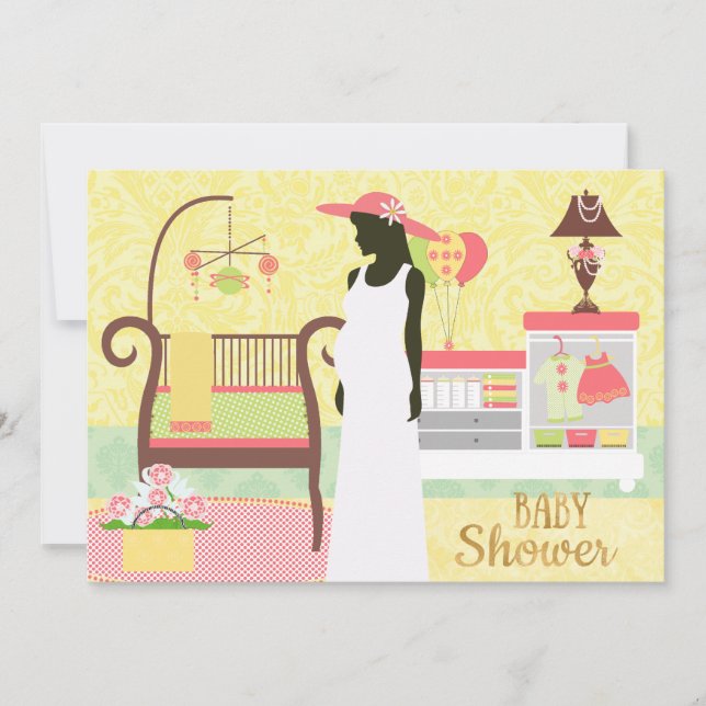 Chic Modern Baby Shower Invitation Nursery (Front)