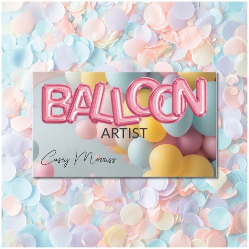 Chic Modern Balloon Artist Business Card