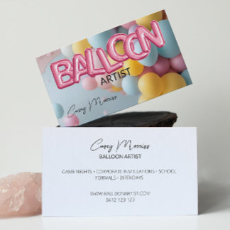 Chic Modern Balloon Artist Business Card