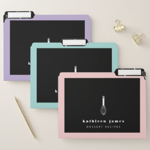 Chic Modern Balloon Whisk Recipe Catering File Folder
