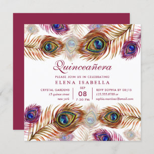 Chic Modern Baroque 15th Birthday Quinceanera Invitation