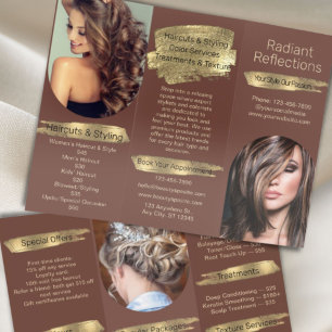 Chic Modern Beauty Hairdresser Pricing Hair Salon Brochure