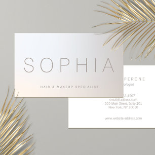 Chic Modern Beauty Minimalist Silver Gradient Business Card