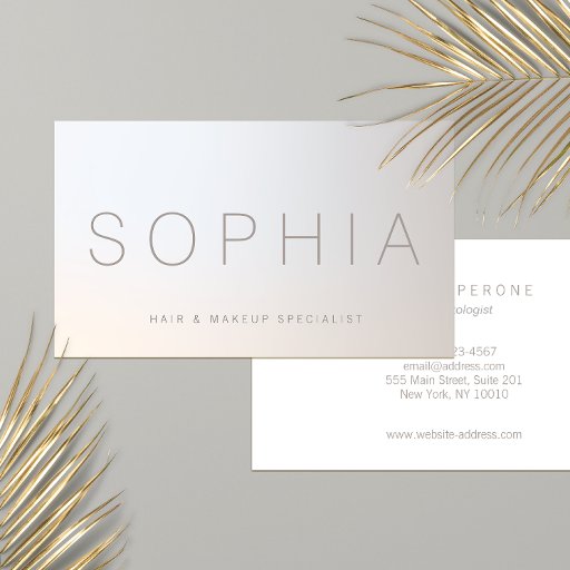 Customizable Chic Modern Beauty Minimalist Luminous Silver Business Card