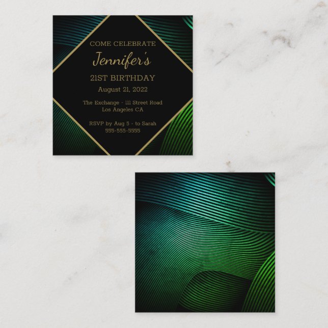 Chic Modern Birthday Enclosure Card (Front/Back)