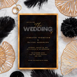 Chic Modern Black and Gold Luxurious Wedding