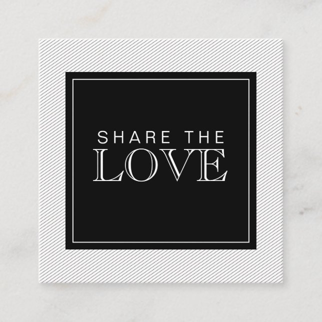 Chic Modern Black and White Stripes Referral Card (Front)