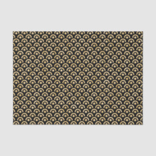 Chic Modern Black Gold Geometric Pattern Tissue Paper